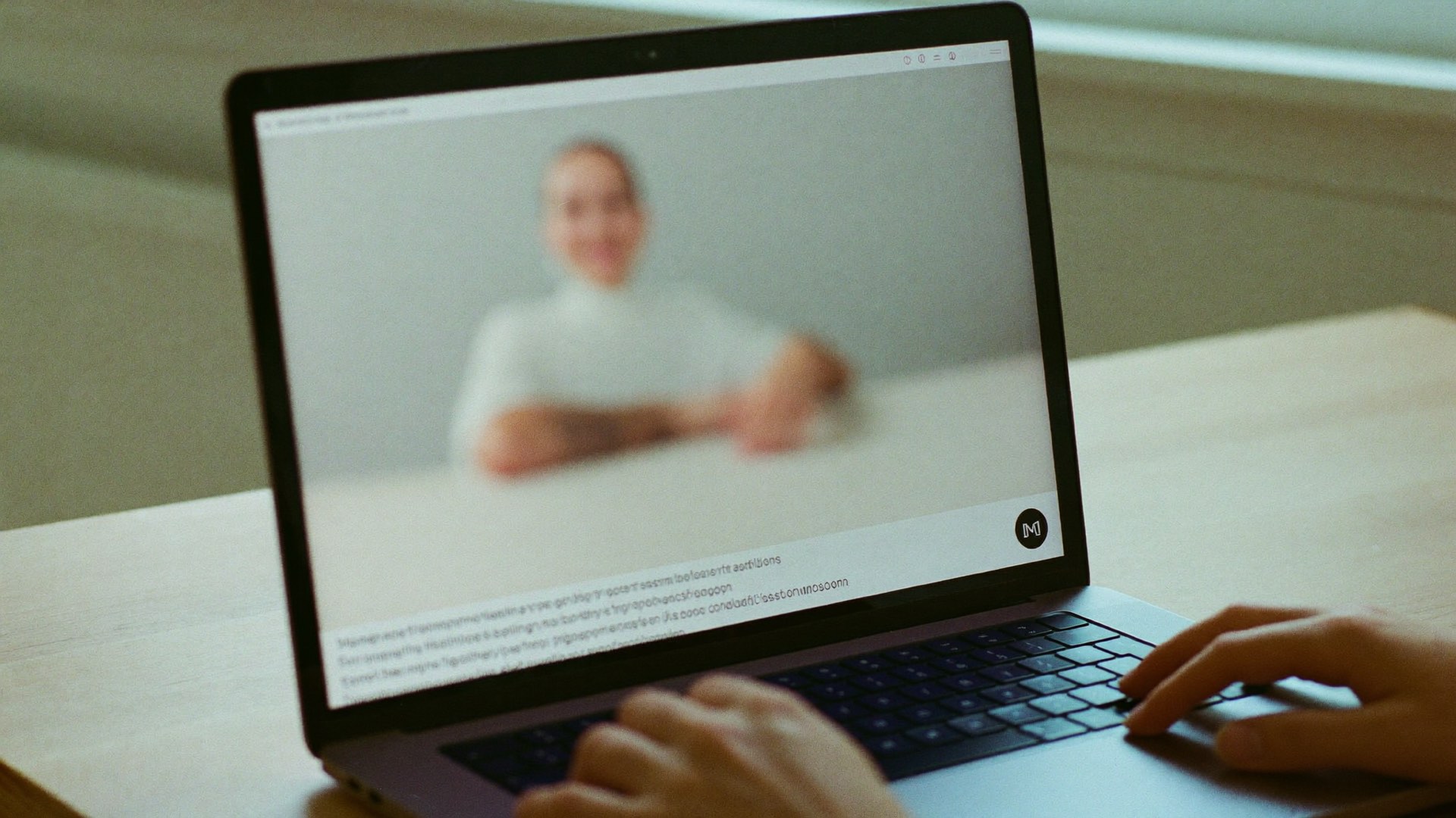 A sharp website and chat window open on a laptop