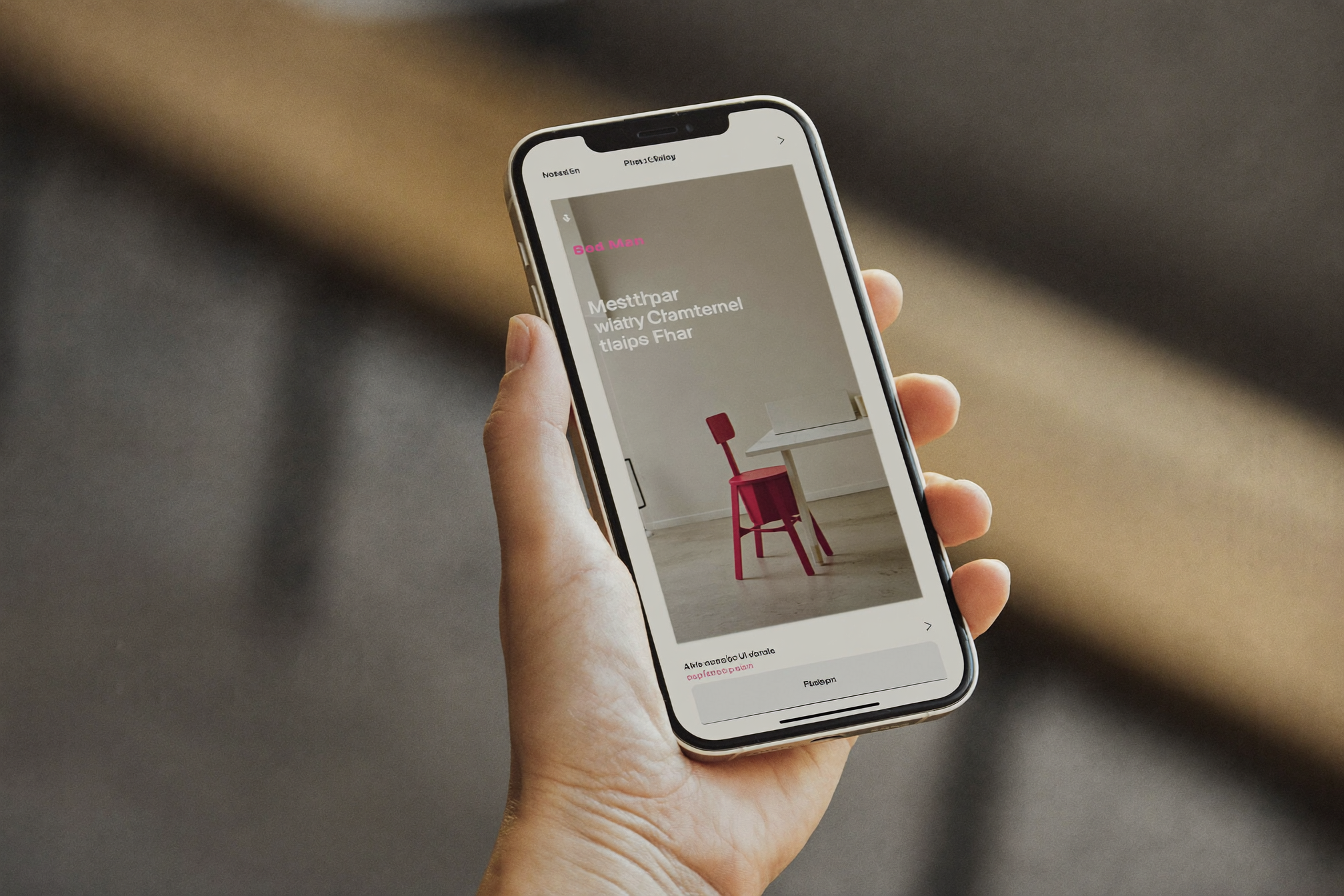 A sleek mobile website in the hand